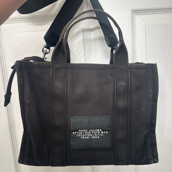 Marc Jacobs Medium Black Canvas Tote Bag - Picture 2 of 4